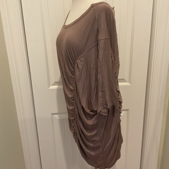 Easel Brown Ruched Top - Picture 2 of 5